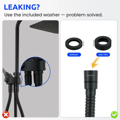 Dual Shower Head | 8" Rainfall + Handheld | Adjustable Height | High Pressure | Luxury Standing Showers